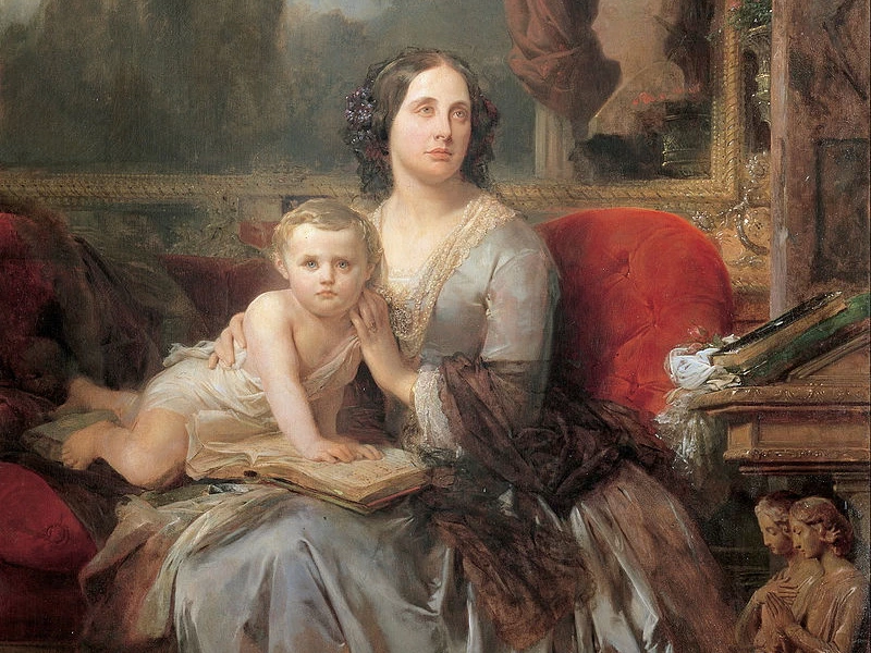 1794-Léon Cogniet - Ritratto di Maria Brignole-Sale, duchessa del Galles, con il figlio Filippo